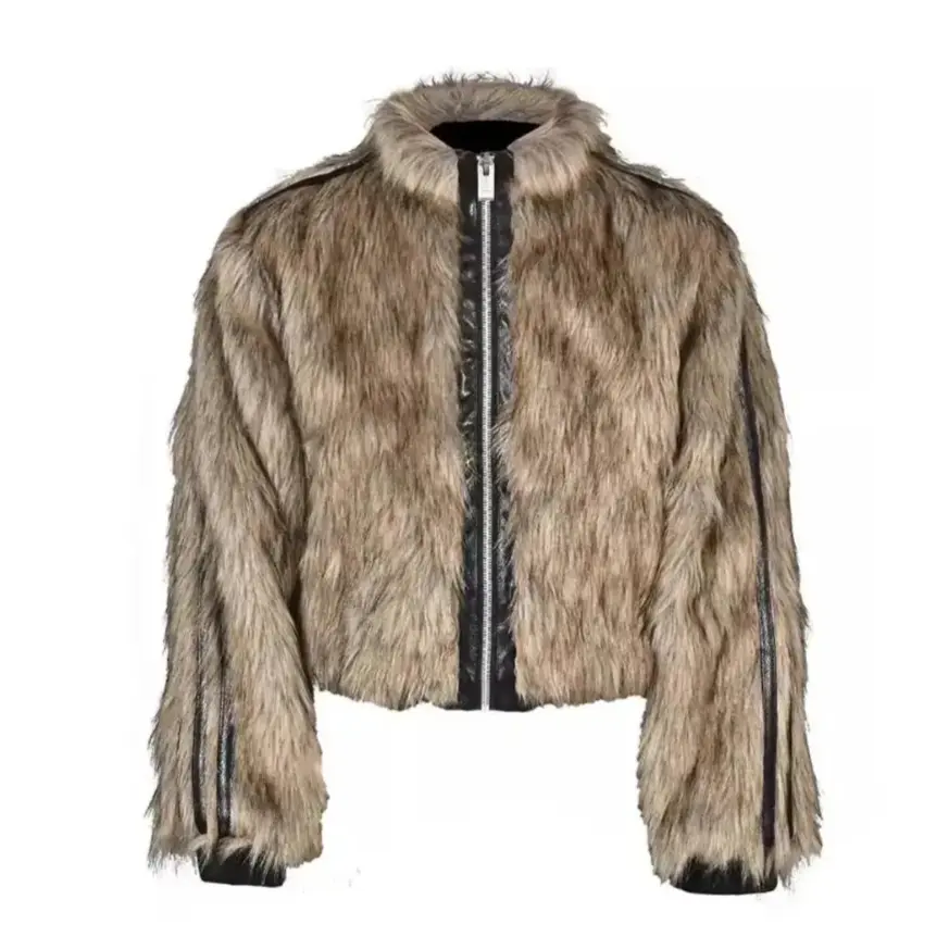 Reversible Striped Faux Fur Leather Jacket Hominus Denim