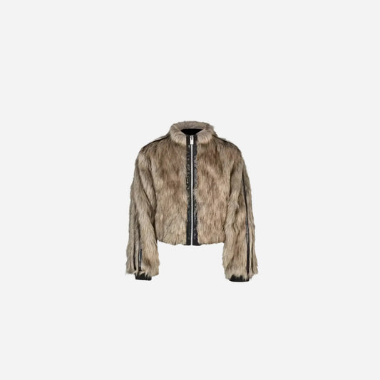 Reversible Striped Faux Fur Leather Jacket Hominus Denim