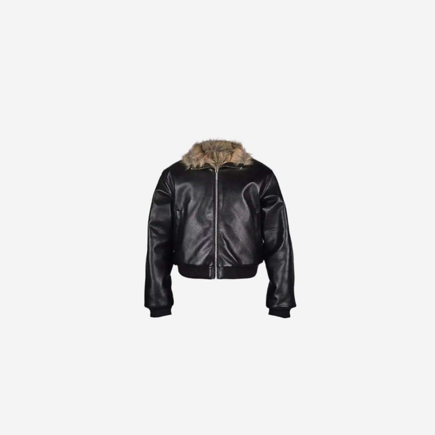 Reversible Striped Faux Fur Leather Jacket Hominus Denim