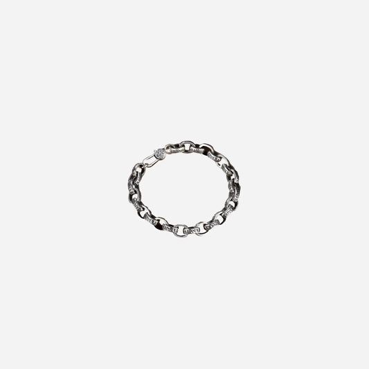 S925 Silver Gothic Mantra Bracelet Hominus Denim