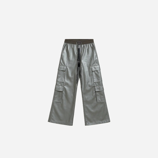 Silver Waxed Baggy Parachute Pant Hominus Denim