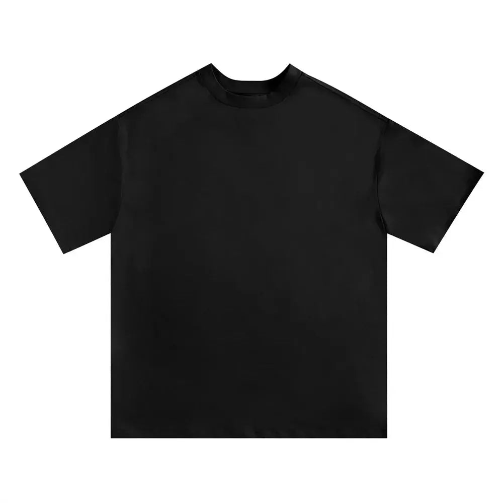 Solid Color Short Sleeve Cotton Tee Mens Summer High Street Loose Half-Sleeve Crew Neck Loose Tshirt Men Hominus Denim