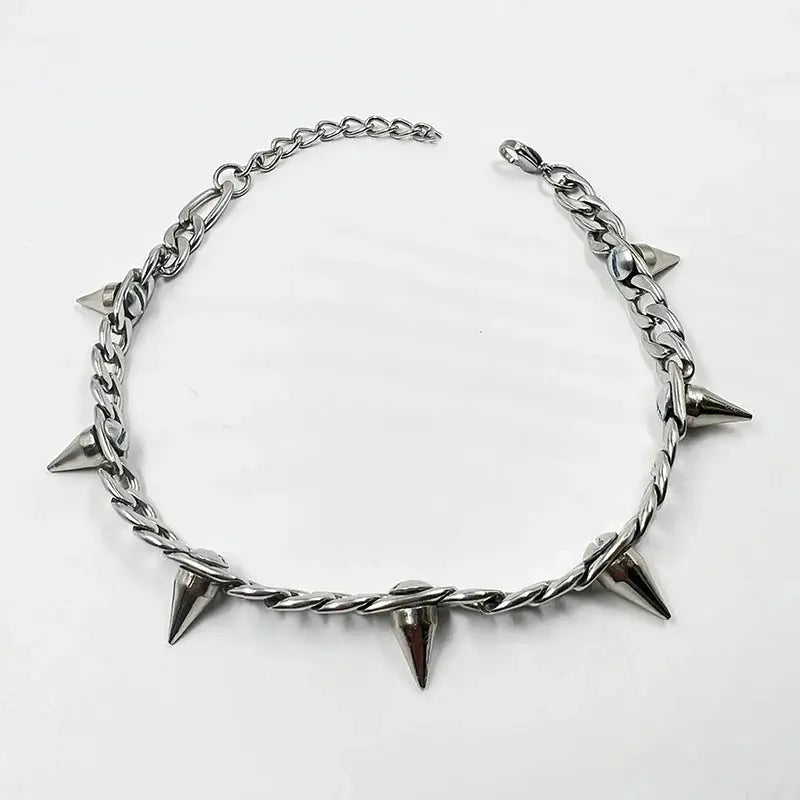 Stainless Choker Gothic Punk Necklace - Hominus Denim