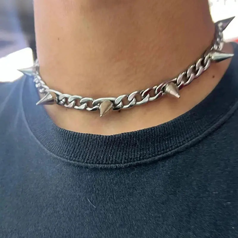 Stainless Choker Gothic Punk Necklace - Hominus Denim