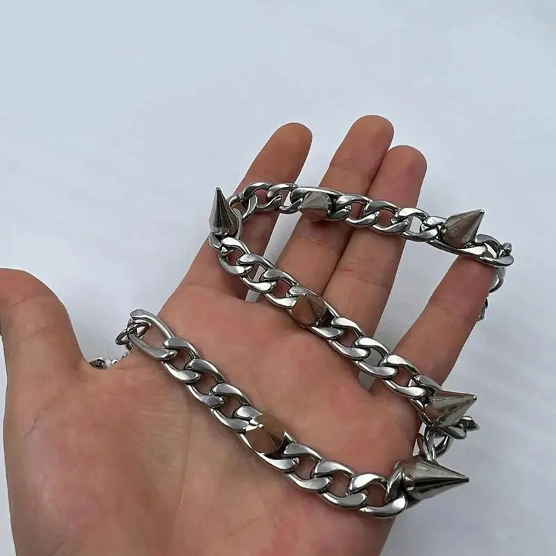 Stainless Choker Gothic Punk Necklace - Hominus Denim