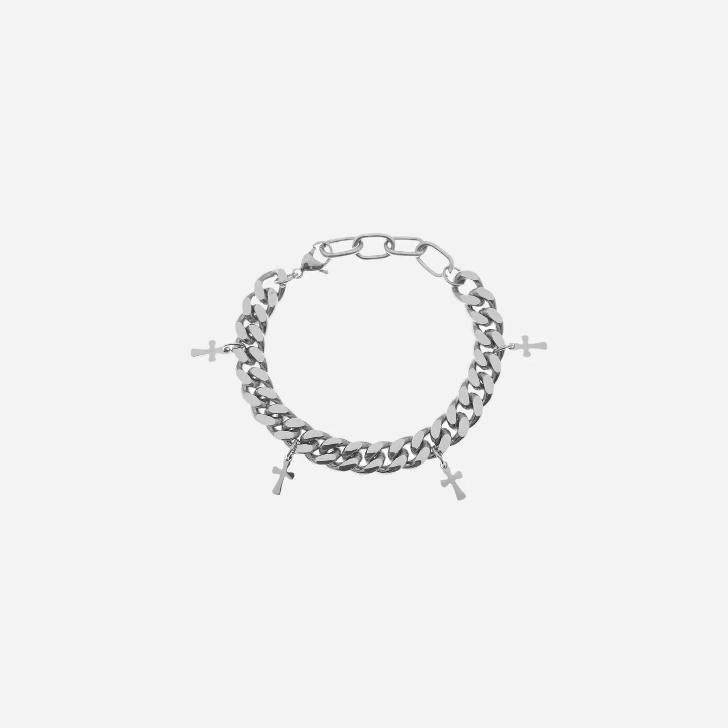 Stainless Steel Cross Cuban Link Bracelet Hominus Denim