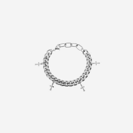 Stainless Steel Cross Cuban Link Bracelet Hominus Denim