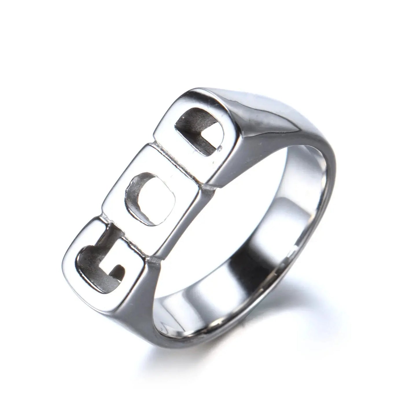 Stainless steel men ring gothic finger comfortable high quality drop shipping simple god letter jewelry Hominus Denim
