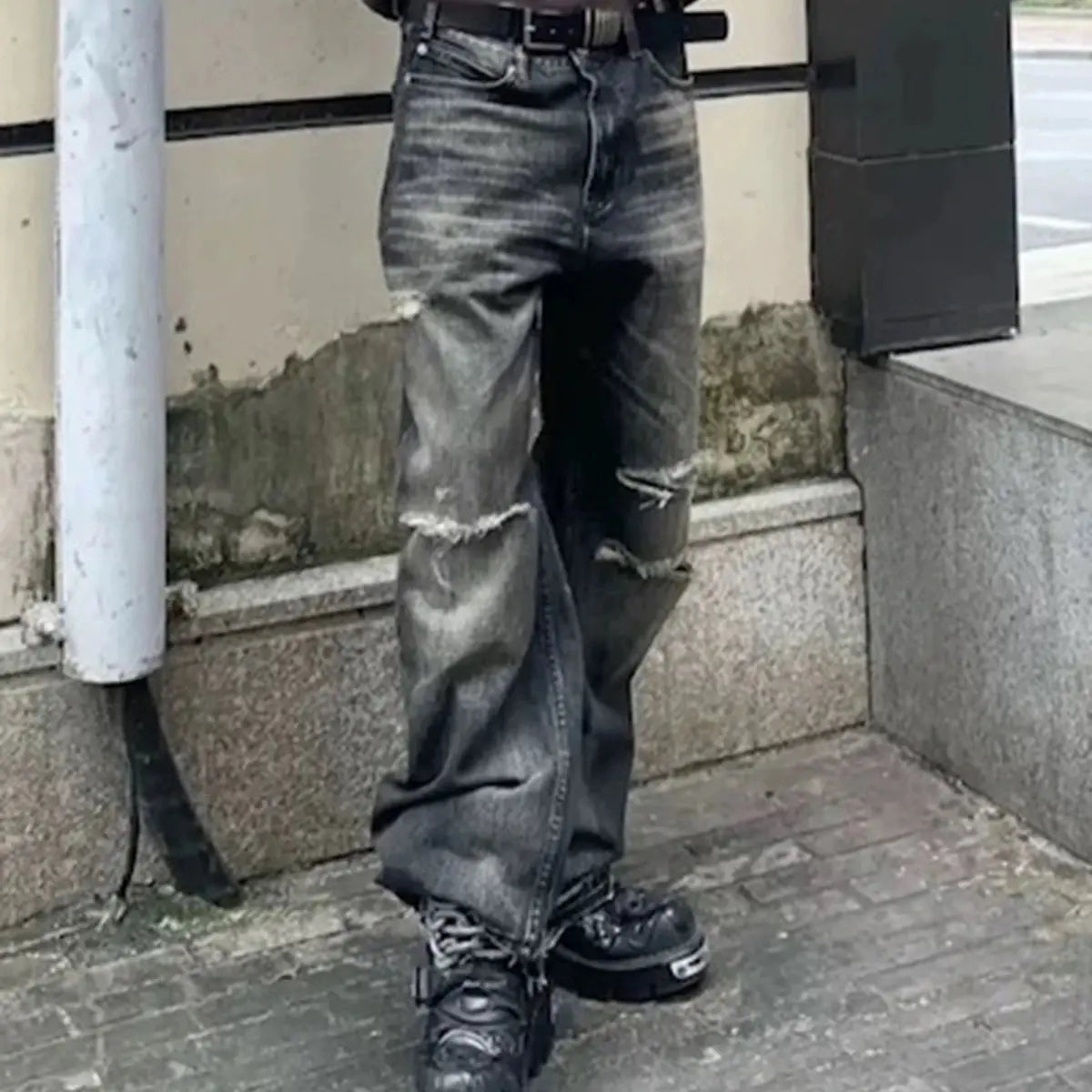 Streetwear Damaged Hole Washed Baggy Jeans for Men and Women Streetwear Casual Ropa Hombre Denim Trousers Oversized Cargo Pants Hominus Denim
