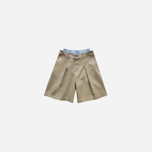 Summer ‘25 Casual Beige Double Waist Short Hominus Denim