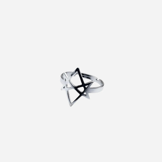 Unicursal Hexagram Stainless Steel Ring Hominus Denim