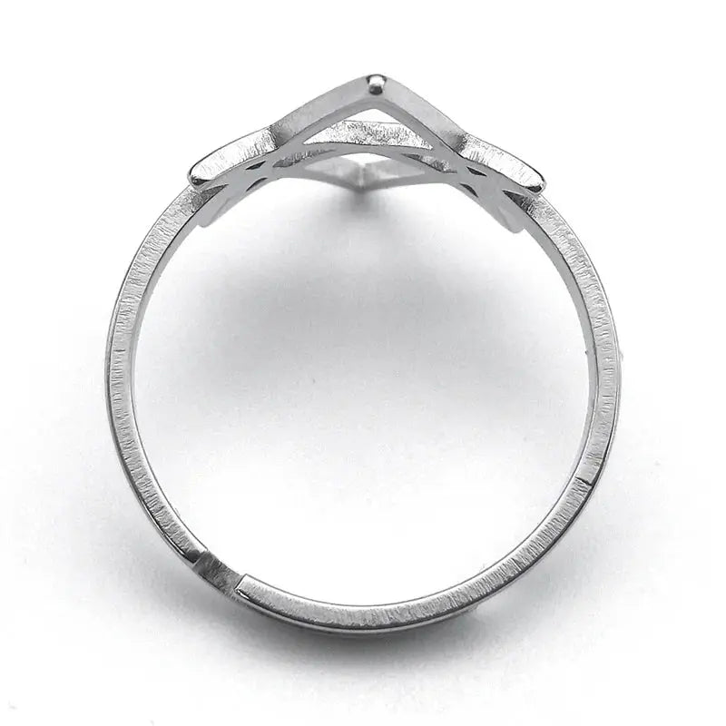 Unicursal Hexagram Stainless Steel Ring - Hominus Denim