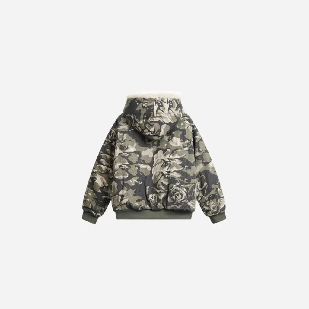 Vintage Camouflage Inside Fur Hooded Jacket Hominus Denim