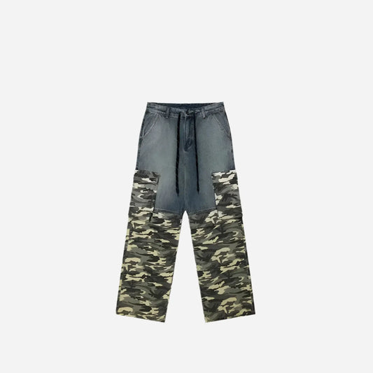 Vintage Cargo Camouflage Patchwork Jean Hominus Denim