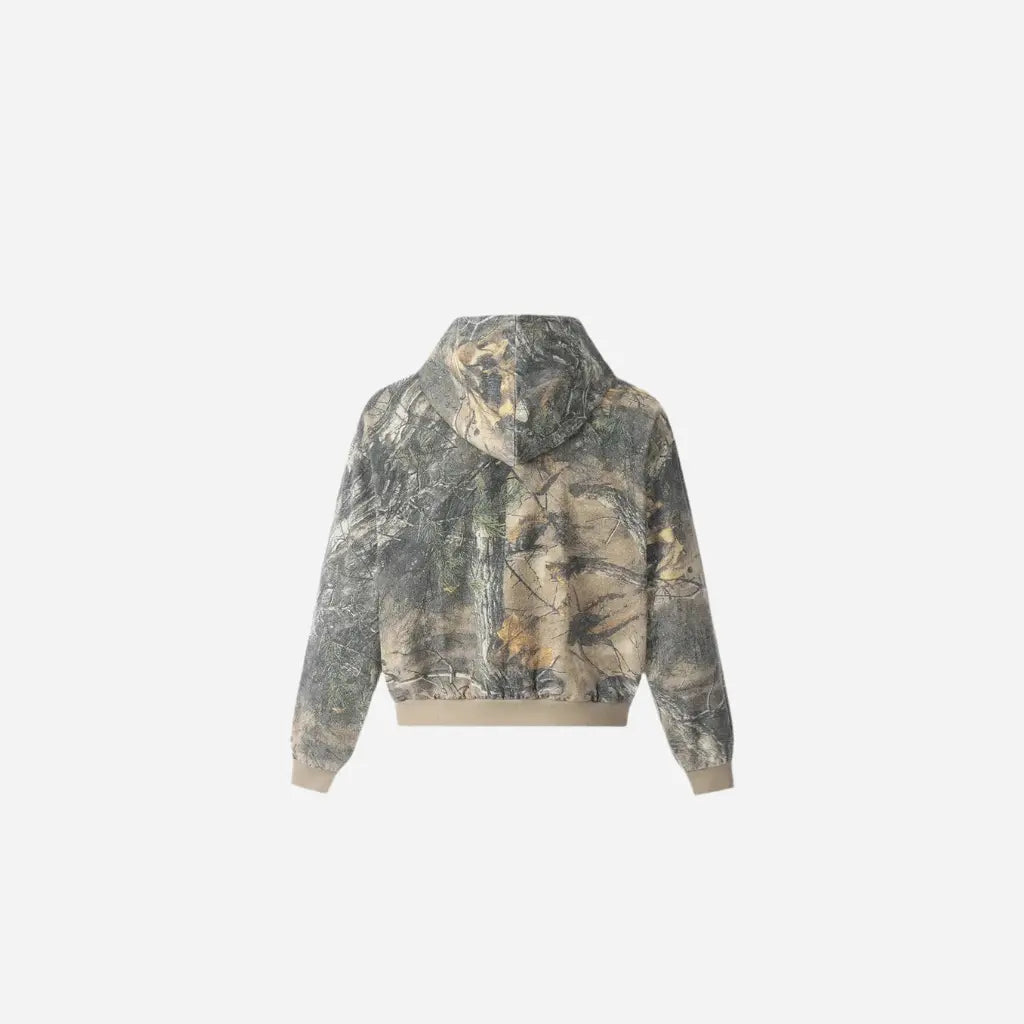 Vintage Cropped Camouflage Zipper Hooded Jacket Hominus Denim