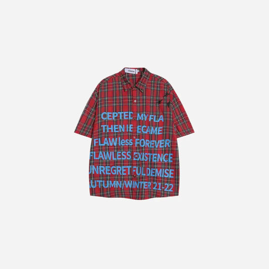 Vintage Grunge Letter Printed Short Sleeve Shirt Hominus Denim