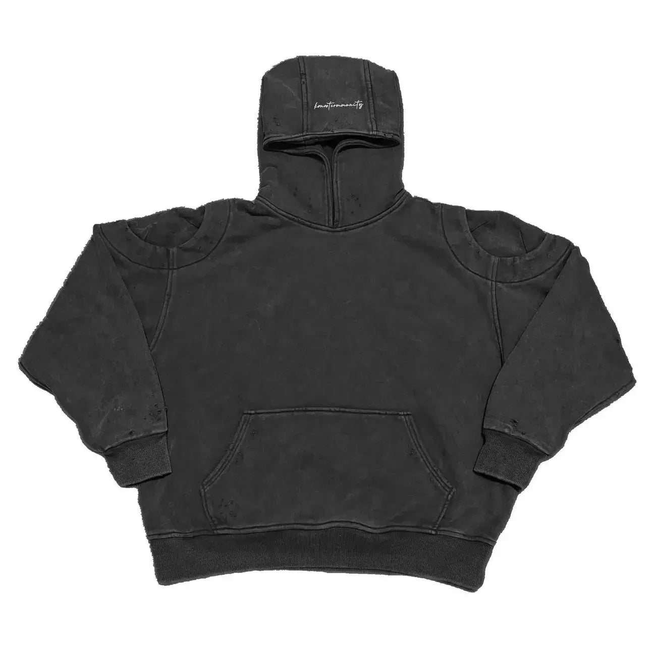 Vintage Heavyweight Wash Hoodies Deconstructed Silhouette Damaged Distressed Sweatshirt Coat Autumn and Winter Hominus Denim