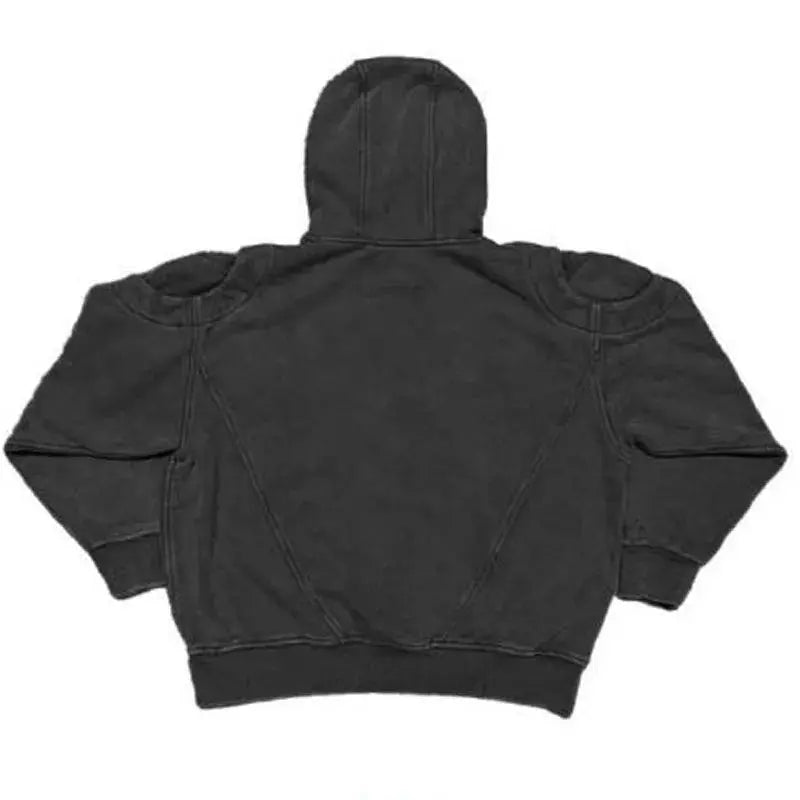 Vintage Heavyweight Wash Hoodies Deconstructed Silhouette Damaged Distressed Sweatshirt Coat Autumn and Winter Hominus Denim