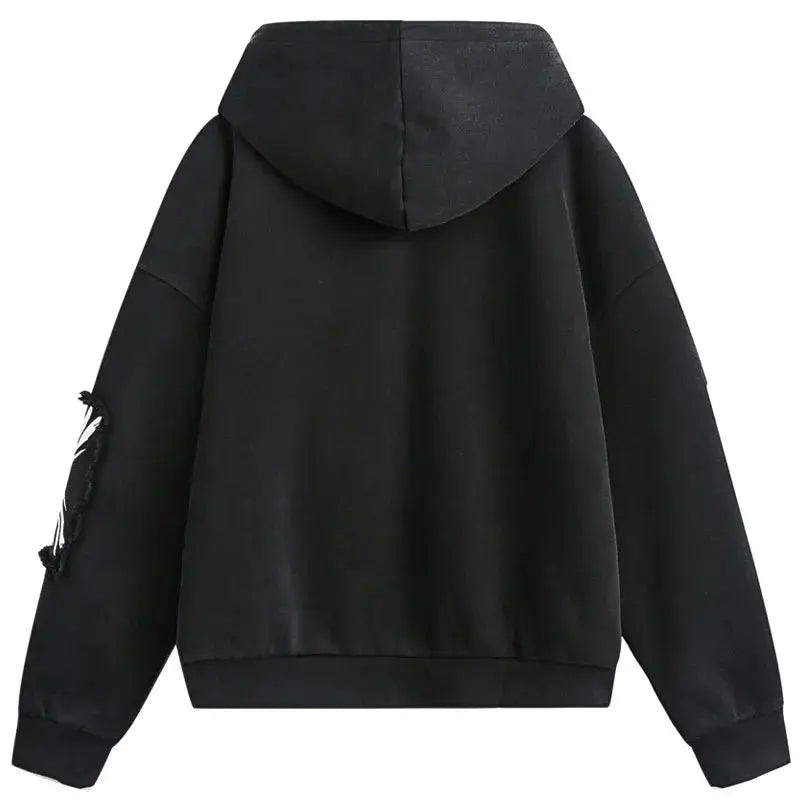 Vintage Hooded Jacket Y2K Embroidered Japanese Style Patch Zipper Hoodie Sweatshirt Streetwear Hip Hop Punk Gothic Baggy Hoodies Hominus Denim