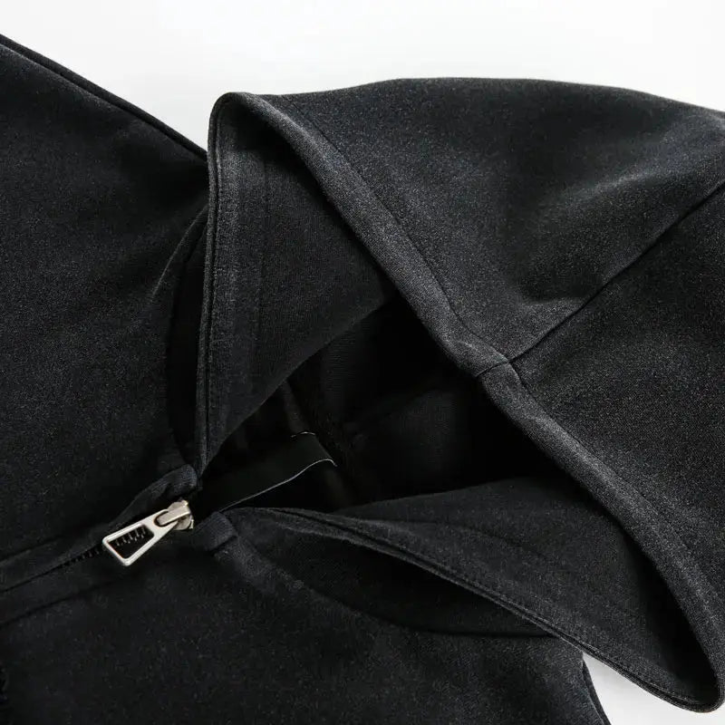 Vintage Hooded Jacket Y2K Embroidered Japanese Style Patch Zipper Hoodie Sweatshirt Streetwear Hip Hop Punk Gothic Baggy Hoodies Hominus Denim