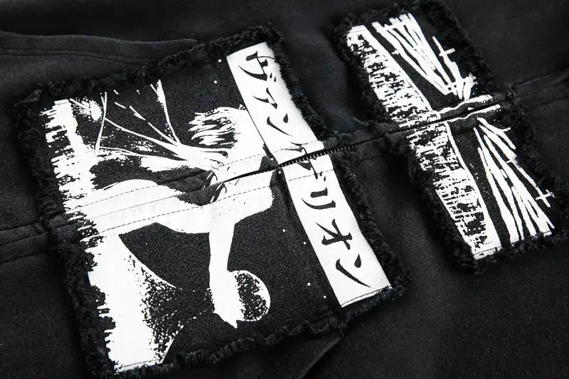 Vintage Hooded Jacket Y2K Embroidered Japanese Style Patch Zipper Hoodie Sweatshirt Streetwear Hip Hop Punk Gothic Baggy Hoodies Hominus Denim