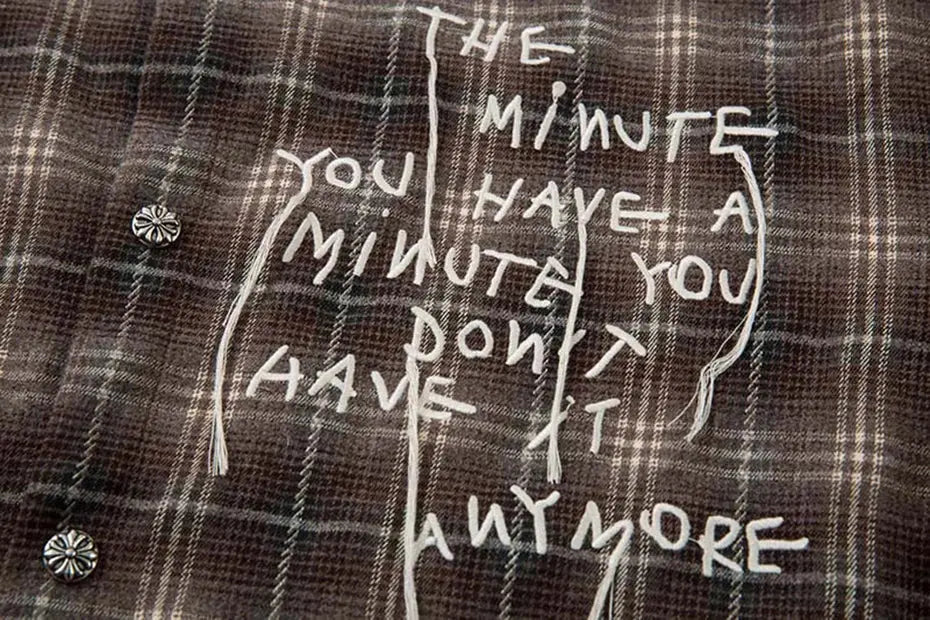 Vintage Plaid Shirts Fake Two Piece Loose Long Sleeve Shirts Button Up Blouse Streetwear Harajuku Hip Hop Shirts Hominus Denim