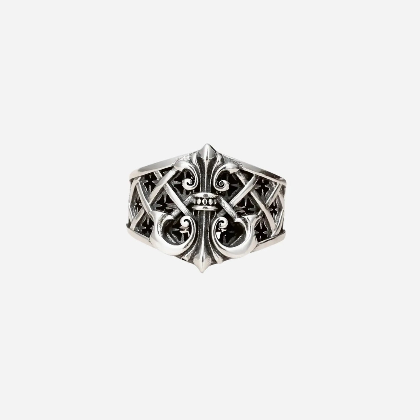 Vintage Punk French Flower Pattern Ring Hominus Denim
