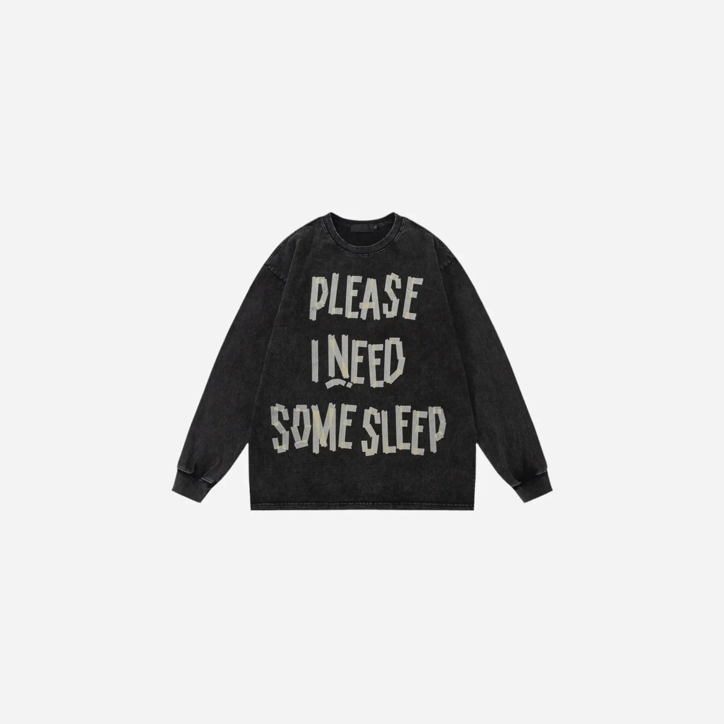 Vintage Rubber Letters Printed Long-sleeve Tee Hominus Denim