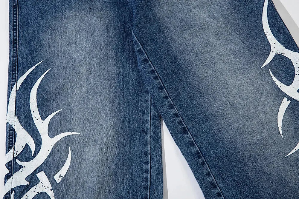 Vintage Streetwear Washed Blue Jeans Pants Mens and Womens Straight Baggy Casual Denim Trousers Oversized Loose Cargos Hominus Denim