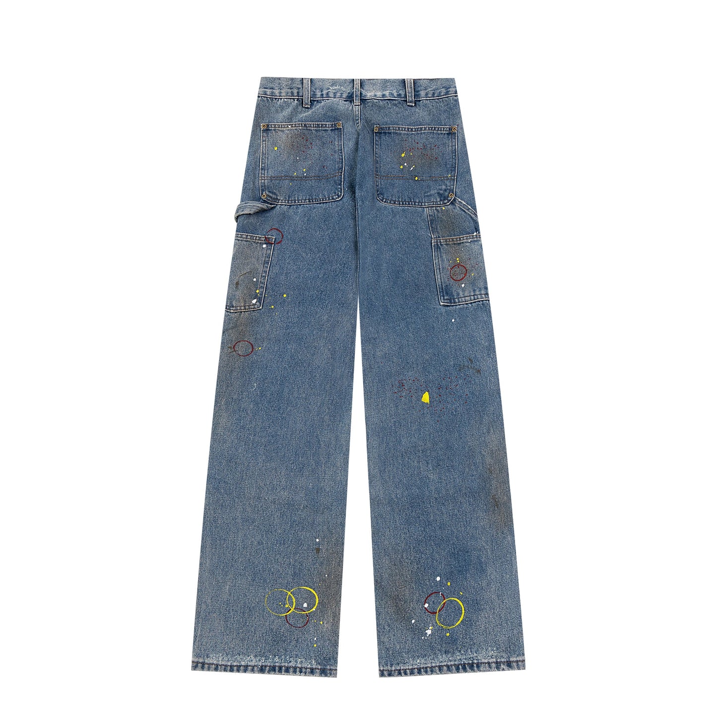 Vintage Washed Grunge Painted Baggy Jean - Hominus Denim