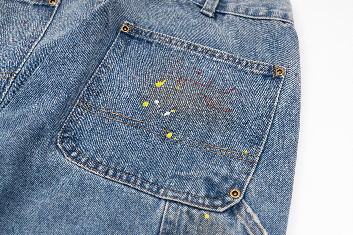 Vintage Washed Grunge Painted Baggy Jean - Hominus Denim