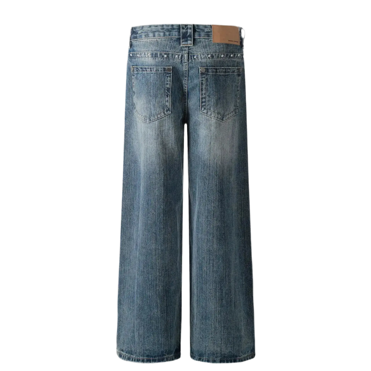 Vintage Washed Rhinestone Baggy Jeans Hominus Denim