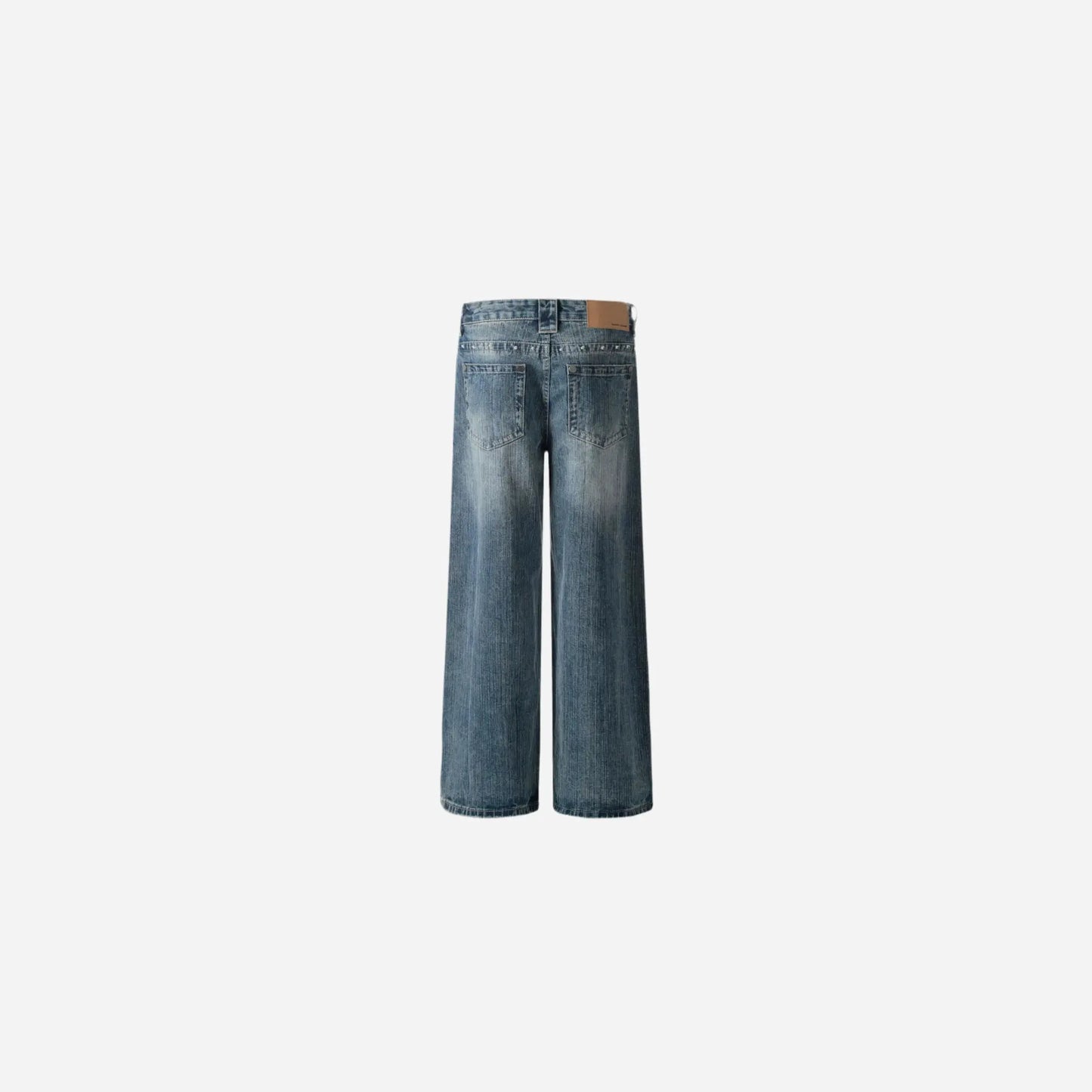 Vintage Washed Rhinestone Baggy Jeans Hominus Denim