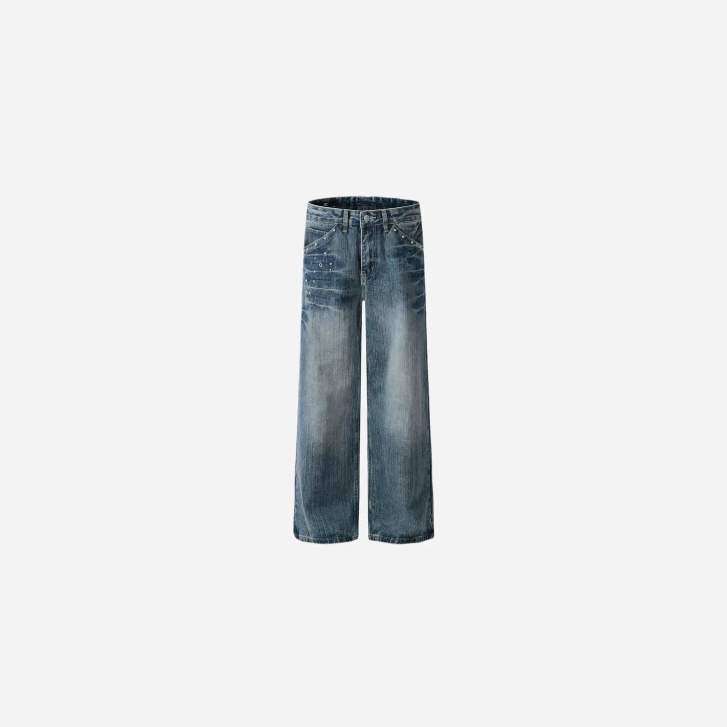 Vintage Washed Rhinestone Baggy Jeans Hominus Denim