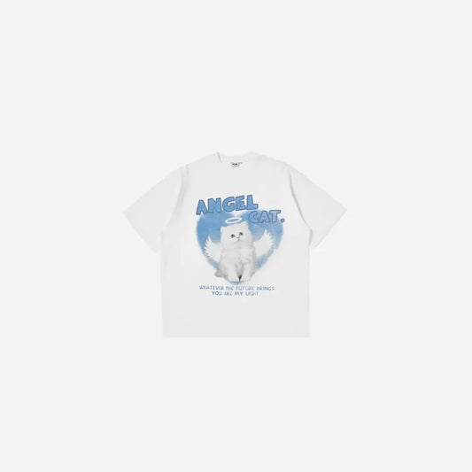 Vintage Y2K Angel Cat Graphic Tee Hominus Denim