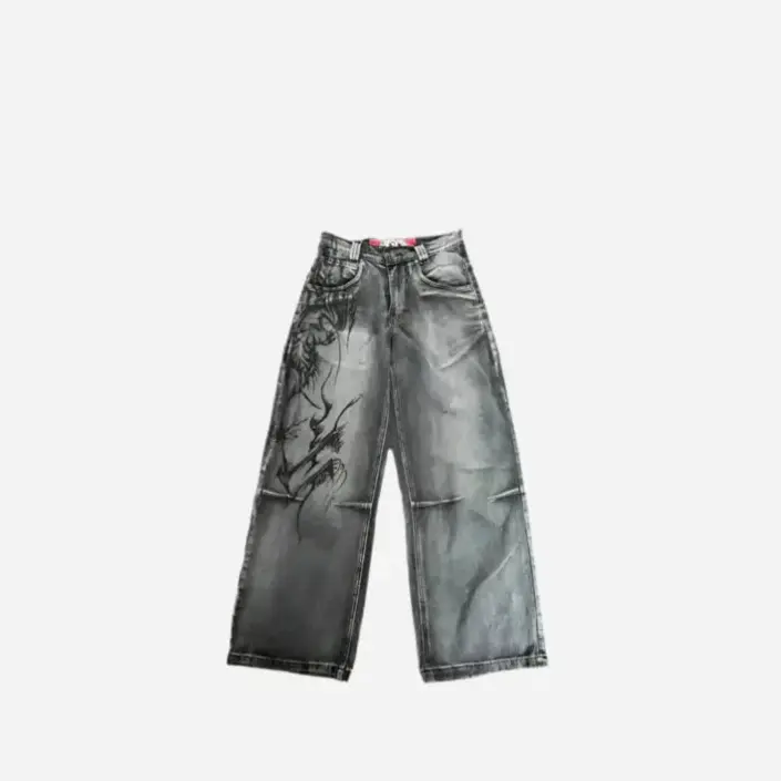 Vintage Y2K Gothic Tribal Baggy Jean Hominus Denim