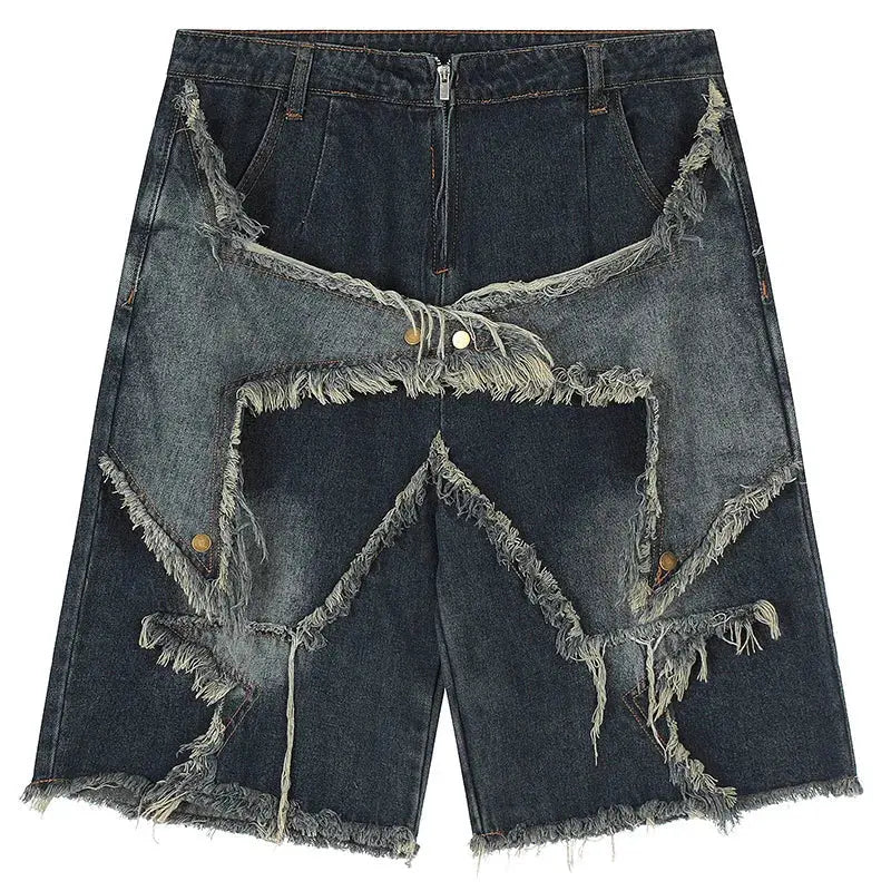 Vintage Y2K Star Patch Denim Short - Hominus Denim