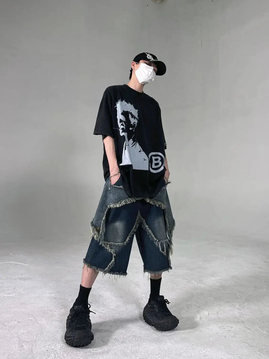 Vintage Y2K Star Patch Denim Short - Hominus Denim