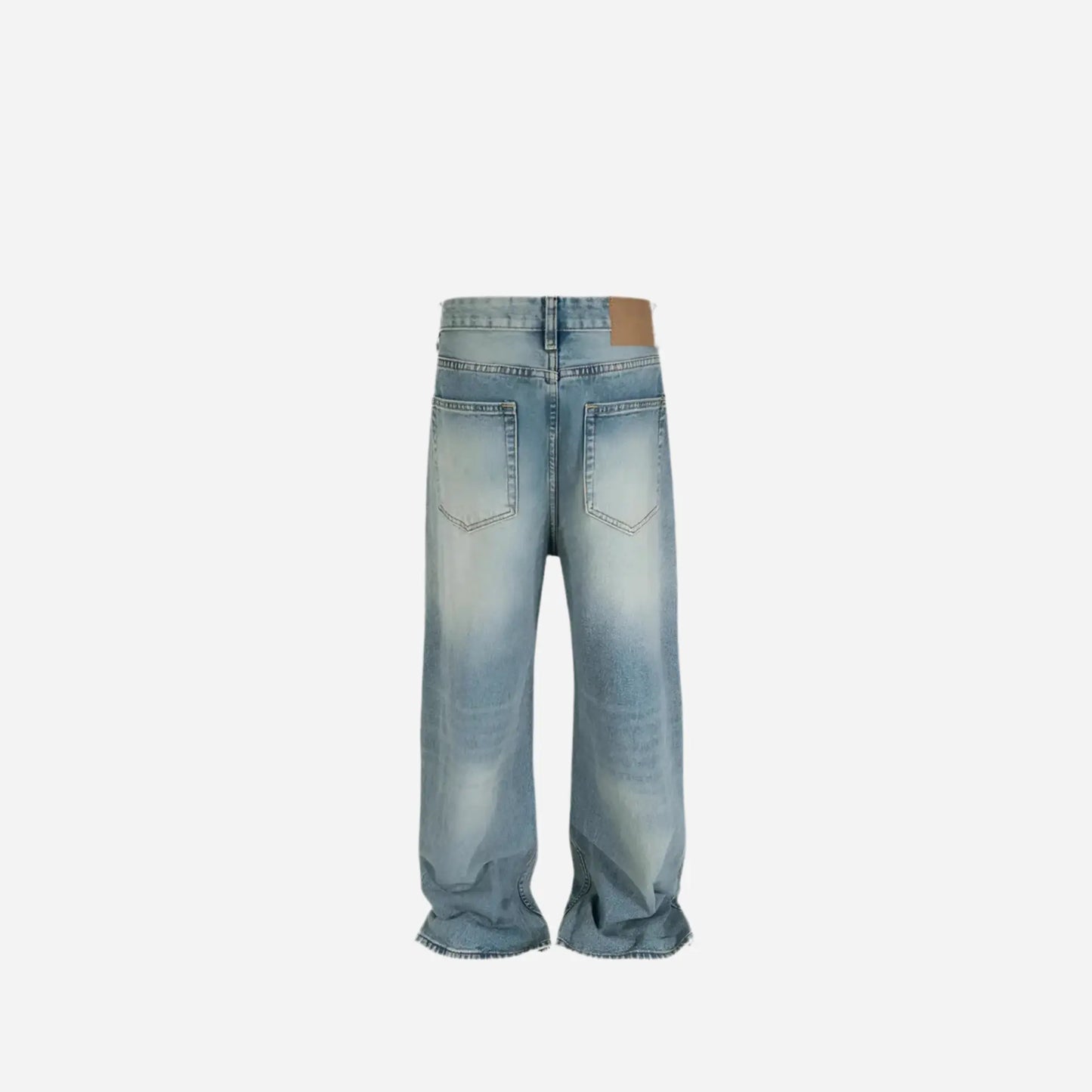 Washed Blue Ripped Baggy Denim Jean Hominus Denim