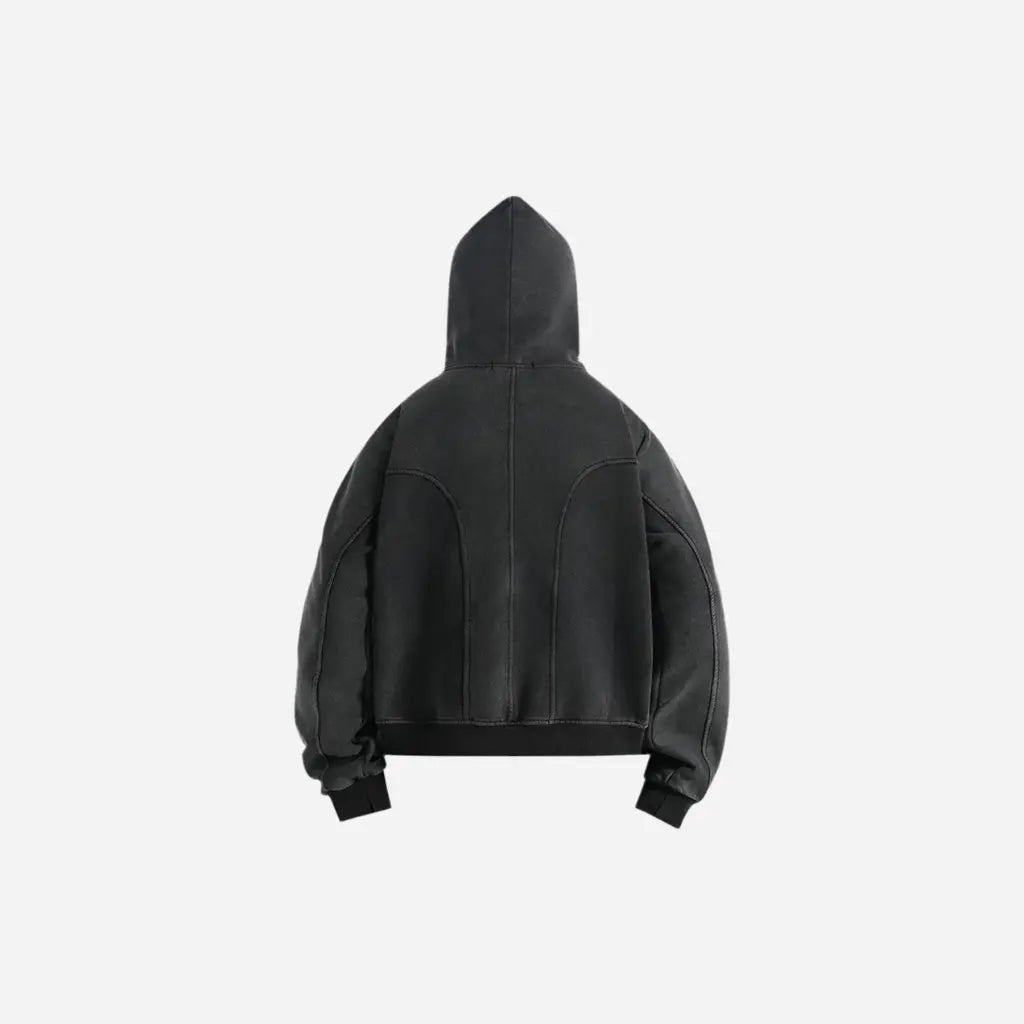 Washed Button Up Oversized Hoodie Hominus Denim
