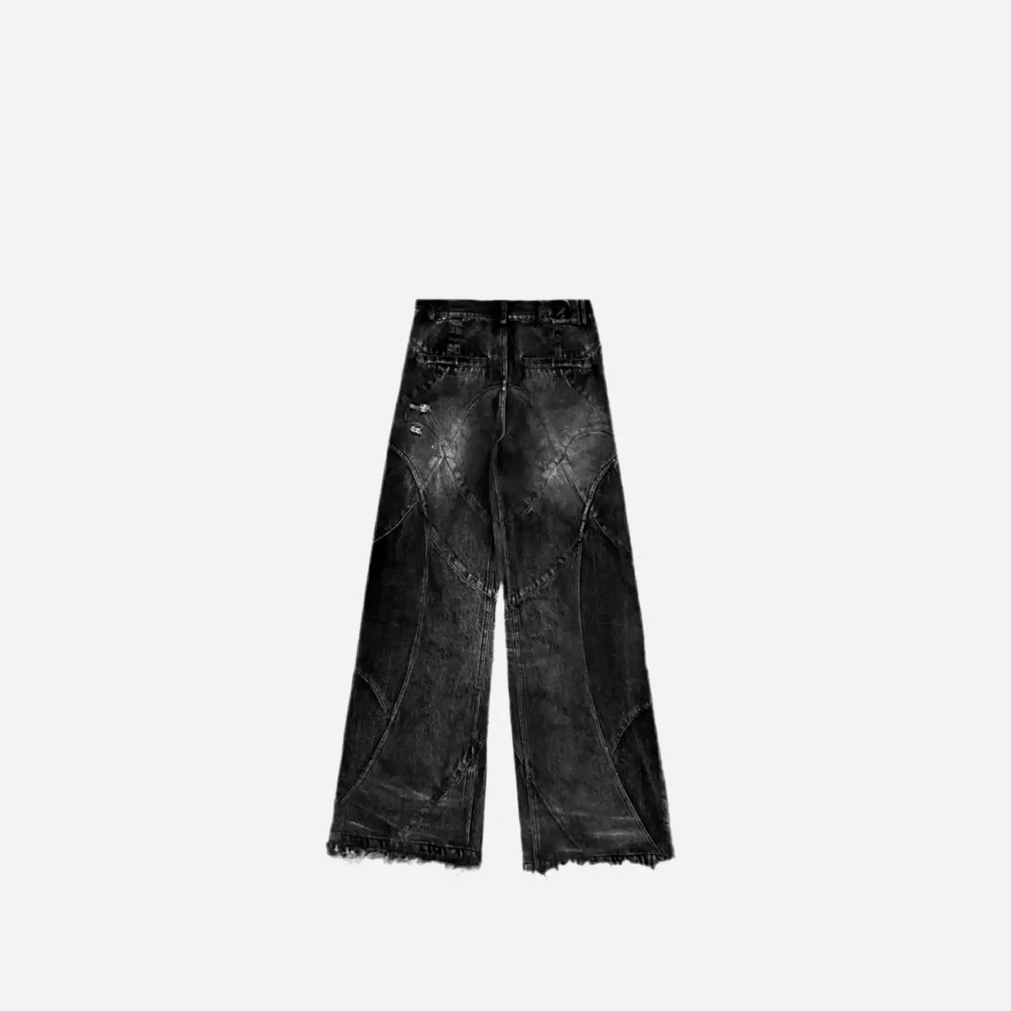 Washed Destroyed Stitches Baggy Jeans Hominus Denim