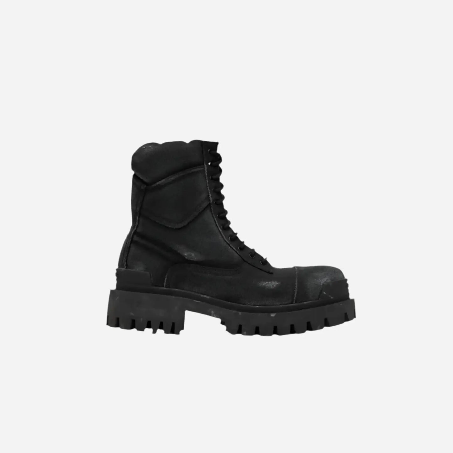 Washed Destroyed Thick Sole Motor Boots Hominus Denim