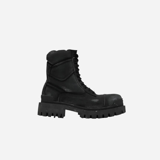 Washed Destroyed Thick Sole Motor Boots Hominus Denim