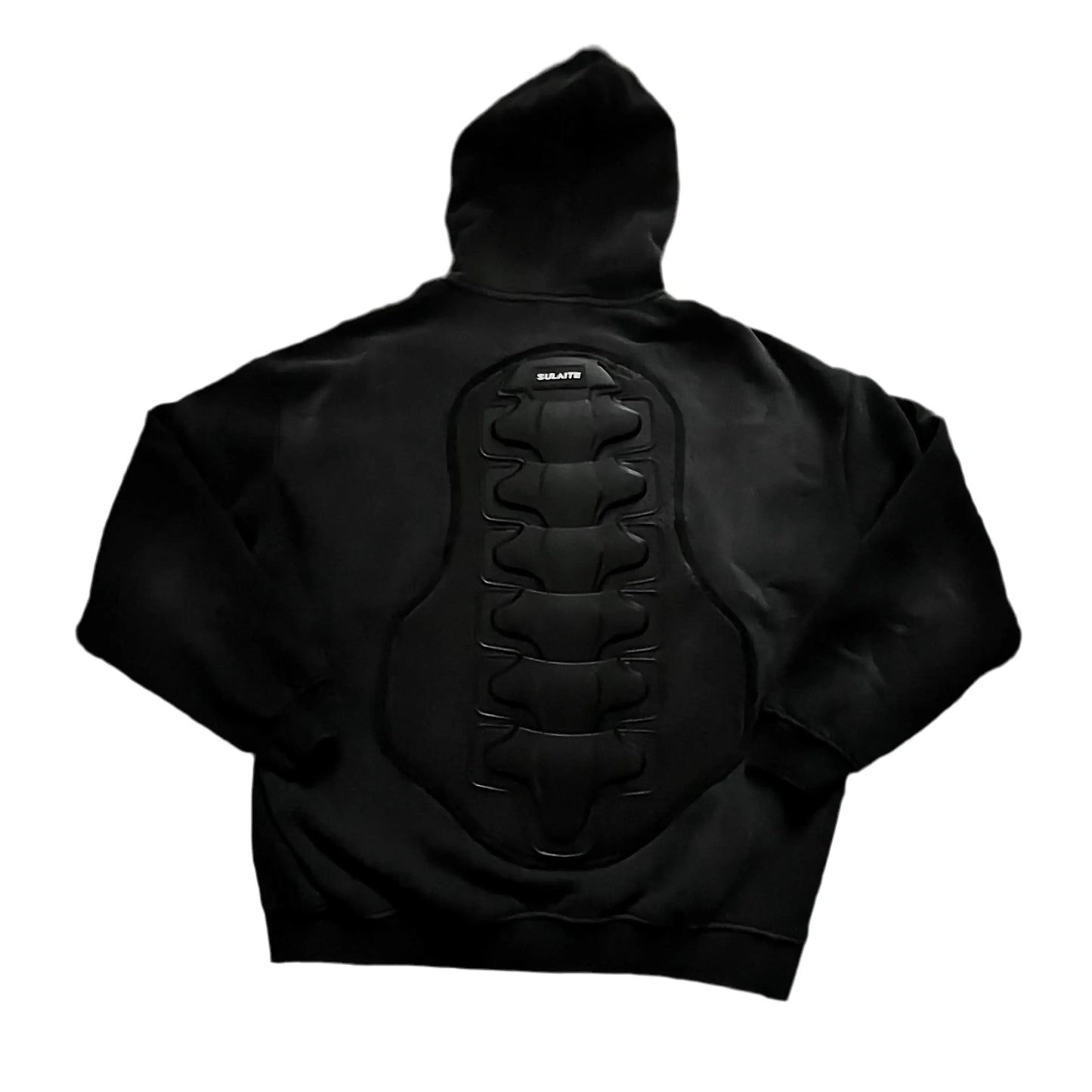 Washed Distressed Padded Armor Punk Hoodie Hominus Denim