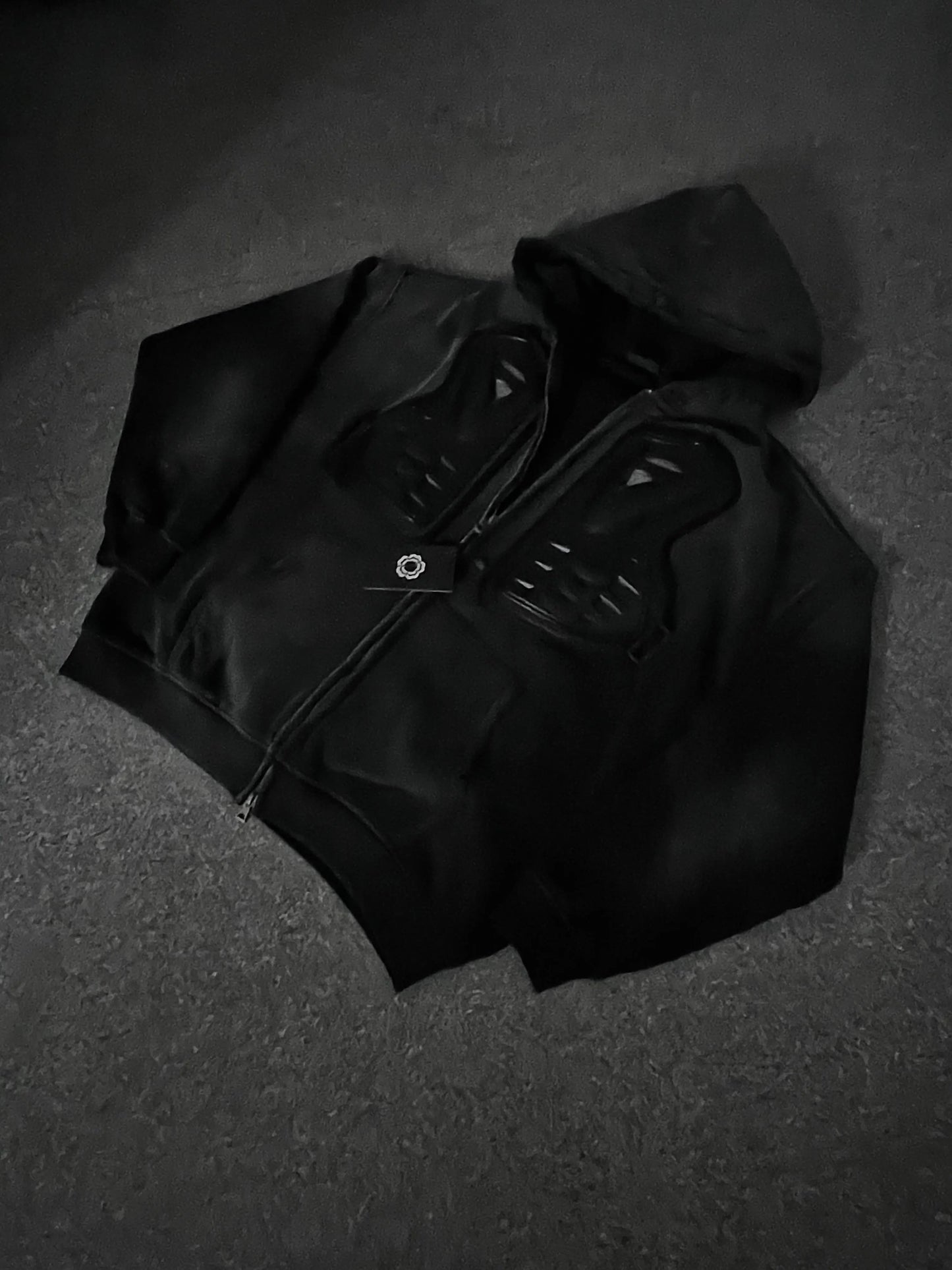 Washed Distressed Padded Armor Punk Hoodie Hominus Denim