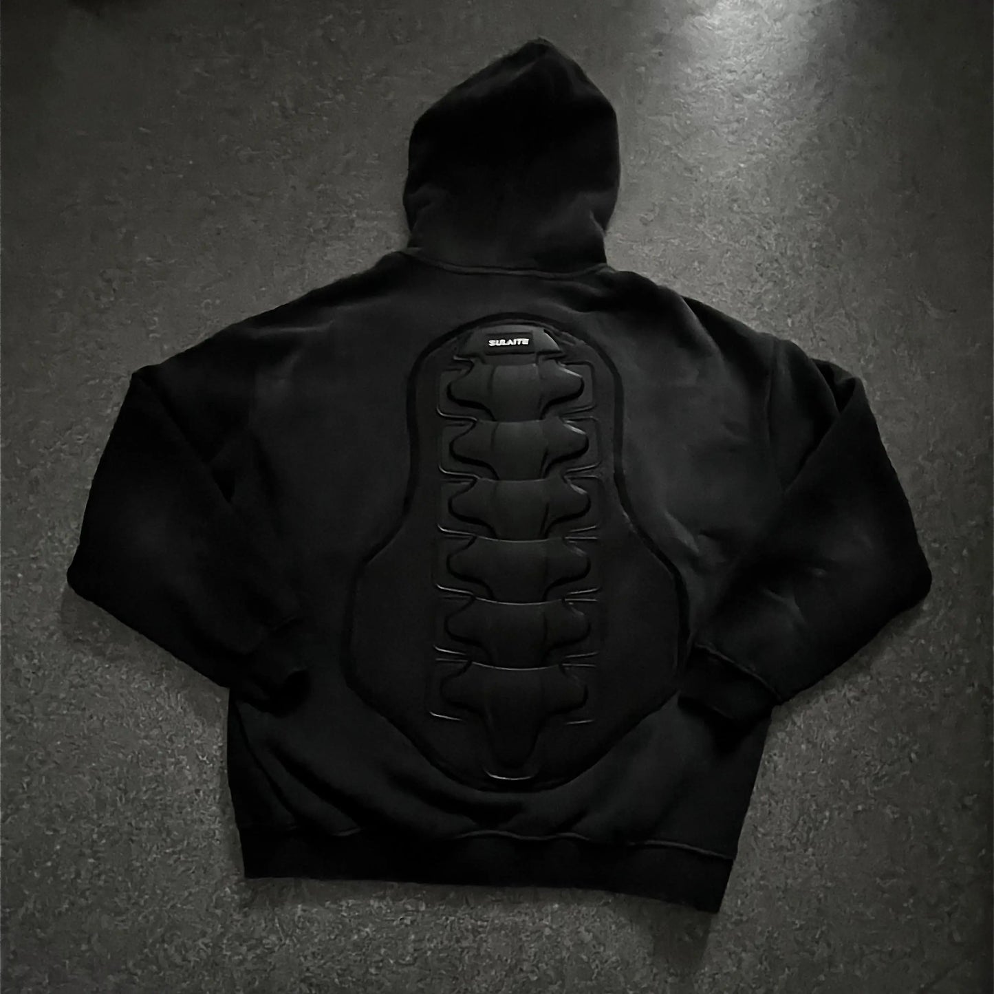 Washed Distressed Padded Armor Punk Hoodie Hominus Denim