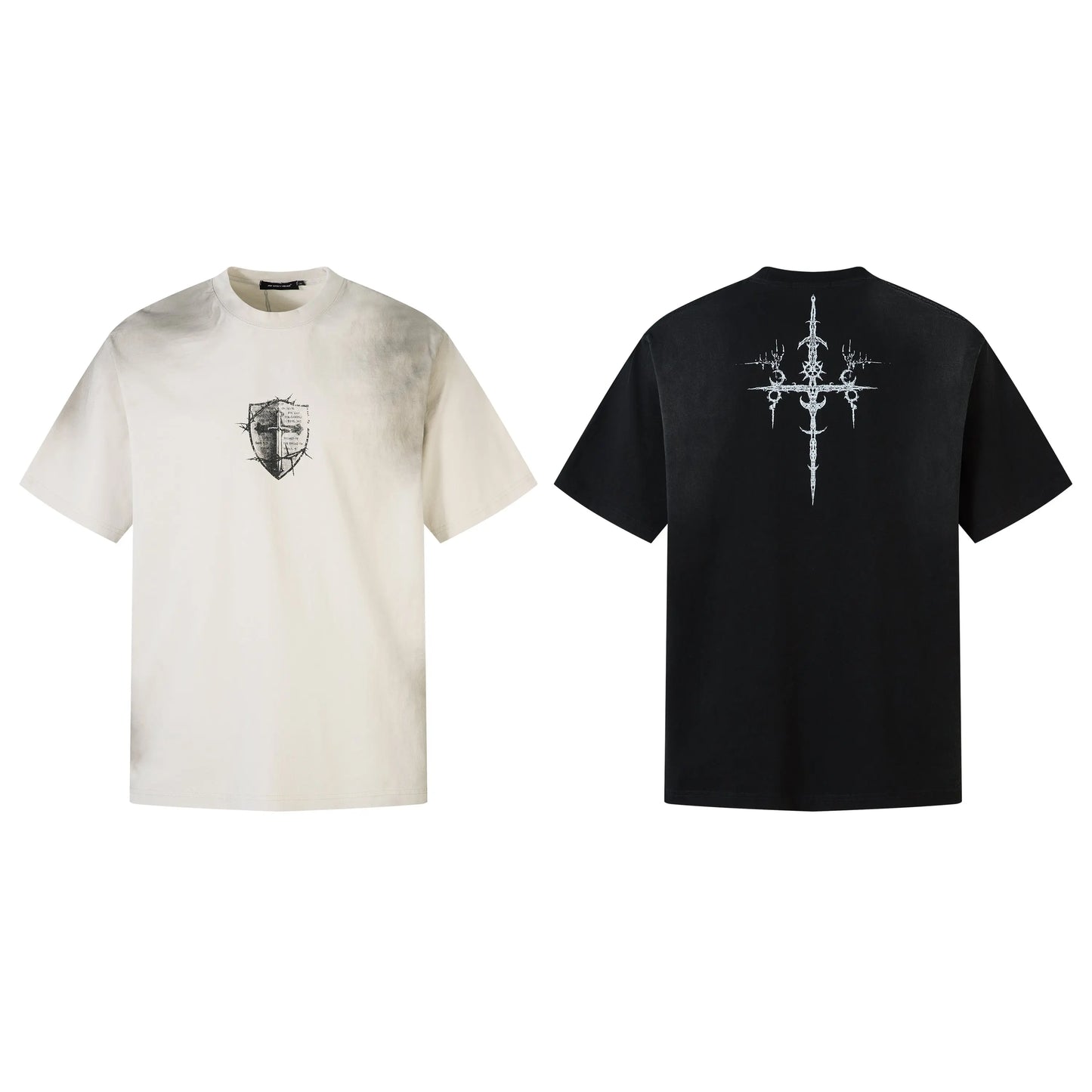 Washed Gothic Medieval Graphic Printed Logo Hominus Denim