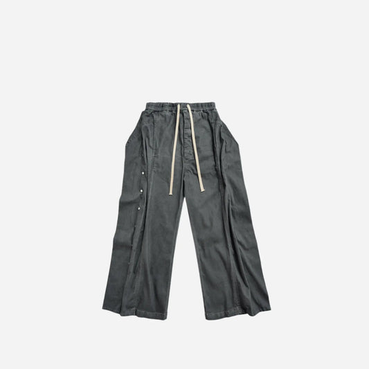 Washed Grunge Button Up Wide Leg Pant Hominus Denim