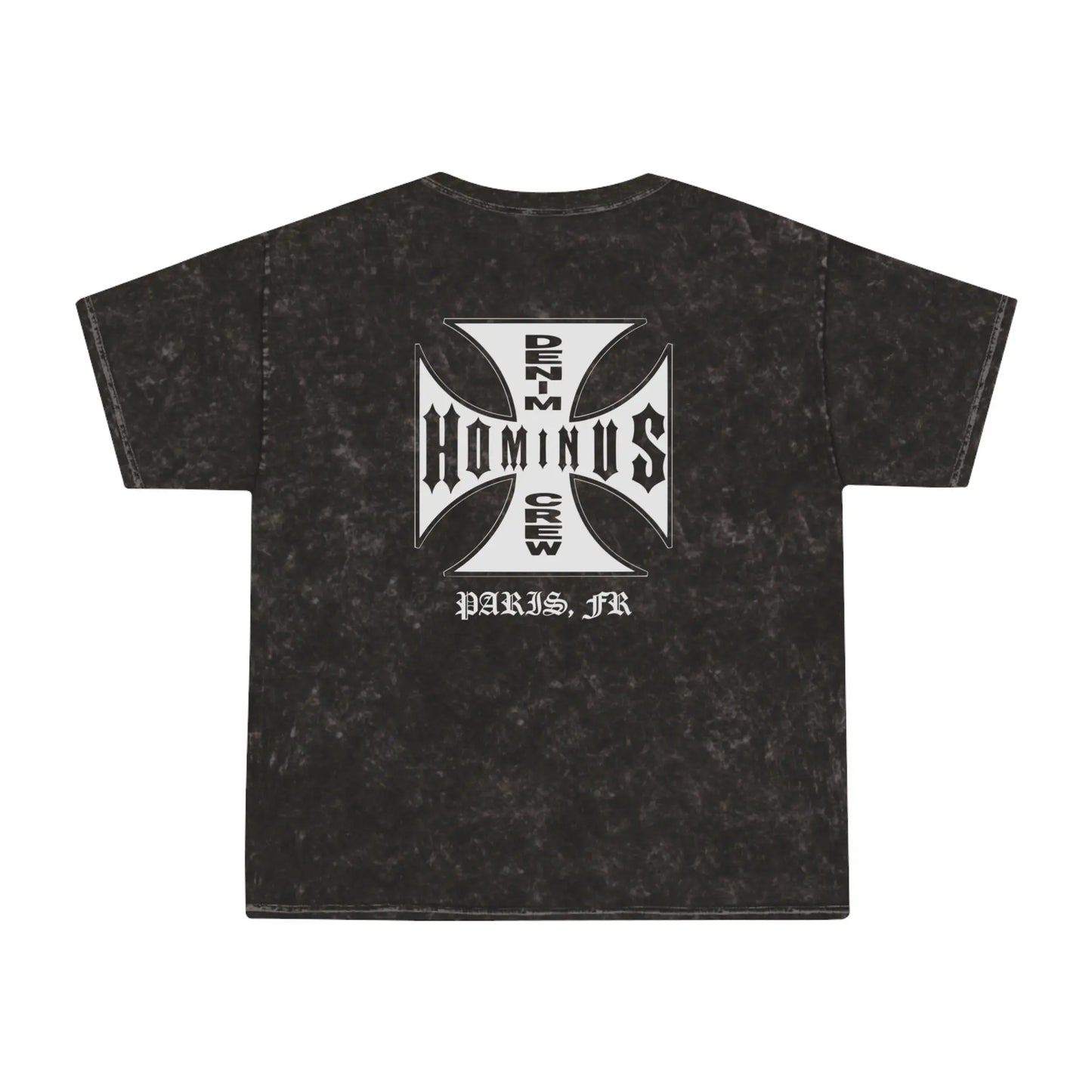 Washed Hominus Crew Cross Logo Tee Printify