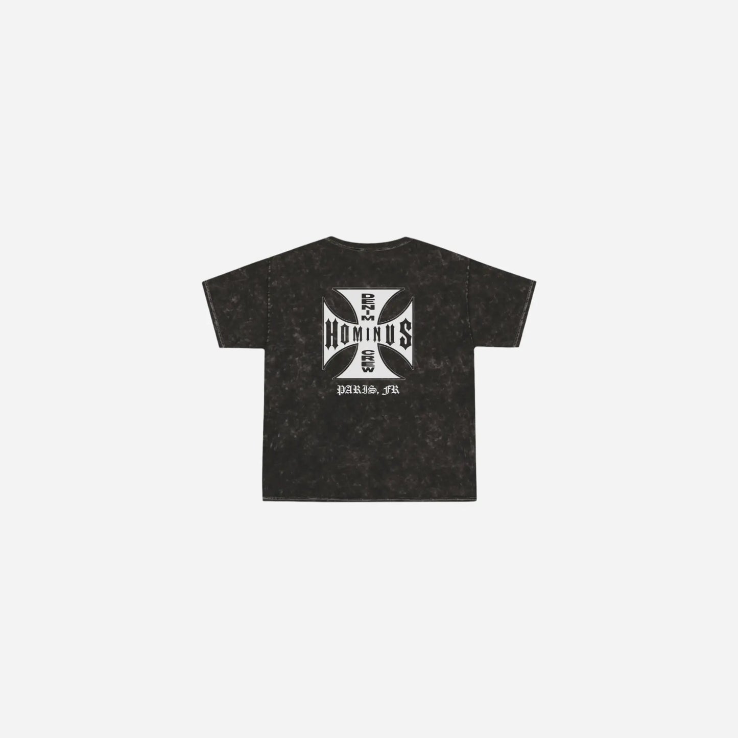 Washed Hominus Crew Cross Logo Tee Printify